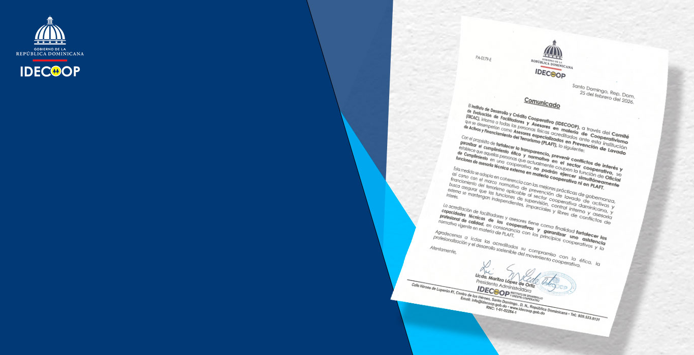 Comunicado del IDECOOP junto al CEFAC 